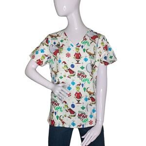 Dr Seuss How the Grinch Stole Christmas Scrub Size S